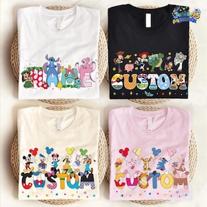 Personalized Name Disneyland Family Trip Shirt, Walt Disneyworld Shirt, Disneyland Family Matching Tee, Disneyland characters shirt image 1