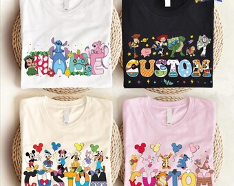 Personalized Name Disneyland Family Trip Shirt, Walt Disneyworld Shirt, Disneyland Family Matching Tee, Disneyland characters shirt