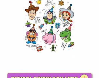 PNG personalizzato per il compleanno di Toy Story DisneyPixar, PNG a tema compleanno di Toy Story, PNG per la festa di compleanno in famiglia del bambino, PNG per il miglior compleanno di sempre
