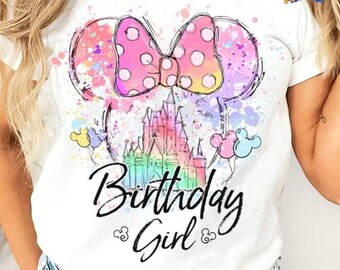 Comfort Colors Mickey Minnie Ears Castle Birthday Shirt, Disneyland Family Birthday Trip Tee, Birthday Boy Shirt, Birthday Girl Shirt