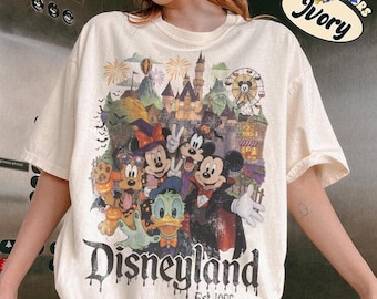 Comfort Color Vintage Disneyland Halloween California Shirt, Mickey and Friends Trip Tee, Family Hallowween Vacation Shirt, Disneyland Trip