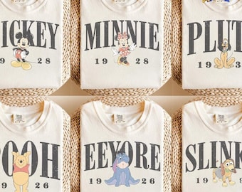 Comfort Colors Disneyland All Character Shirts, Mickey And Friends Tee, Vintage Disneyland Family Matching Shirts, Disneyland Group Tees