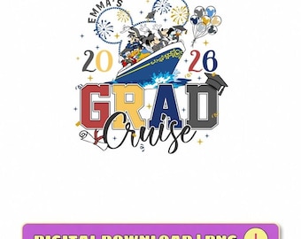 Gepersonaliseerde Mickey & Friends Senior 2026 png, Senior Trip Disneyland Graduation 2026 png, Disneyland Graduation png, DisneyGrad Cruise png