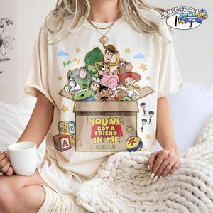 Comfort Colors Disneyland Toy Story 1995 Shirt, Retro Woody Buzz Rex Jessie Tee, Disneyland Family Vacation You've Got A Friend In Me Gift image 2