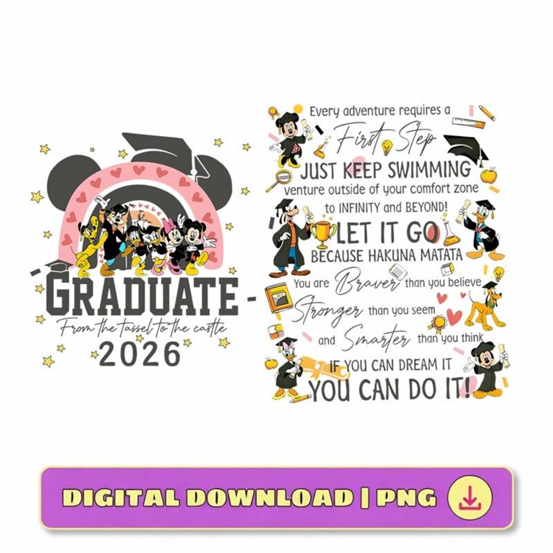 Disneyland Graduate 2026 Png, Disneyland Grad 2026 Png, Custom Mickey ...