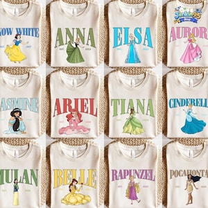 Disneyland Princess Character Shirts, Disneyland Bounding Shirts, Aurora Shirt, Elsa Shirt, Anna Shirt, Cinderella Shirt, Ariel Shirt image 1