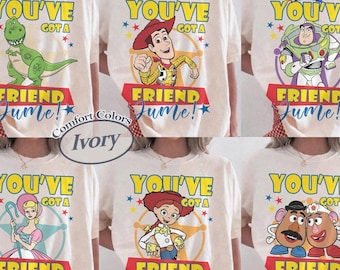 Vintage Toy Story Characters Shirt, You've Got A Friend In Me TShirt, Buzz Woody Jessie Rex Potato Head Tee, Disneyland Vacation Family Tee