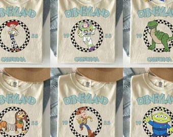 Retro Disneyland All Characters Shirt, Disneyland Girl Trip Shirt, Toy Story 5 Shirt, Disneyland Family Matching Shirts, Mickey And Friends