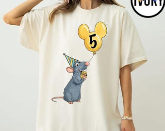 Personalized Remy's Ratatouille Adventure Kid Name Age With Balloon Shirt, Little Chef Remy Birthday Boy Girl Shirt, Disneyland Trip Tee