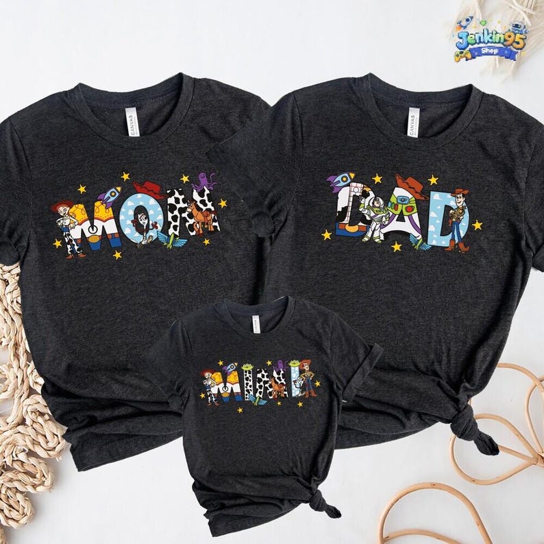 Toy Story Dad Toy Story Mom, Dad Mom Disneyland Birthday Tee, Family Toy Story Matching Birthday Shirt, Dad Mom shirt, Couple shirt zdjęcie 4