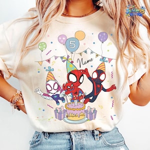 Spider Inspired Birthday Shirt, Personalized Spidey and His Amazing Friends Birthday Shirt, Spidey T-shirt, Toddler Birthday Tee Bild 1