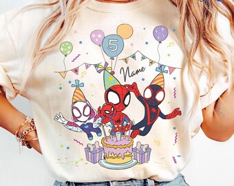 Spider Inspired Birthday Shirt, Personalized Spidey and His Amazing Friends Birthday Shirt, Spidey T-shirt, Toddler Birthday Tee