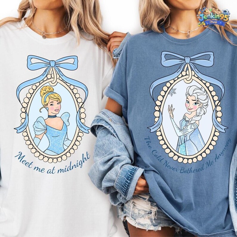 Vintage Disneyland Princess Shirt, Cinderella Snow White Ariel Belle Rapunzel Jasmine Anna Tee, Girl Disneytrip Tee, Princess Castle Sketch image 3