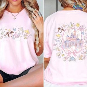 Comfort Color Disneyland Coquette Bow Floral Castle Shirt, Best Day Ever Tee, Walt Disneyland Princess T-shirt Disneyland Shirt immagine 1