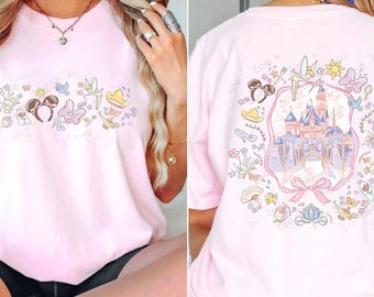 Comfort Color Disneyland Coquette Bow Floral Castle Shirt, Best Day Ever Tee, Walt Disneyland Princess T-shirt Disneyland Shirt