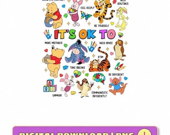 Winnie the Pooh: Ser diferente é normal - Imagem PNG sobre autismo, Aceitação do autismo - Winnie the Pooh PNG, Camiseta para professor de educação especial, Neurodiversidade