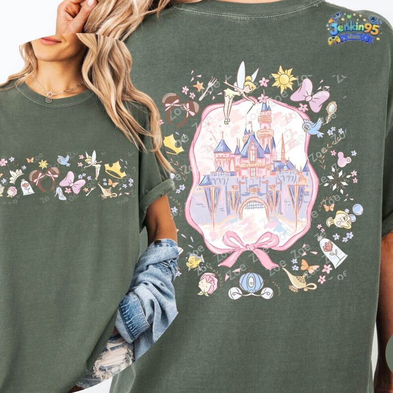 Comfort Color Disneyland Coquette Bow Floral Castle Shirt, Best Day Ever Tee, Walt Disneyland Princess T-shirt Disneyland Shirt immagine 6