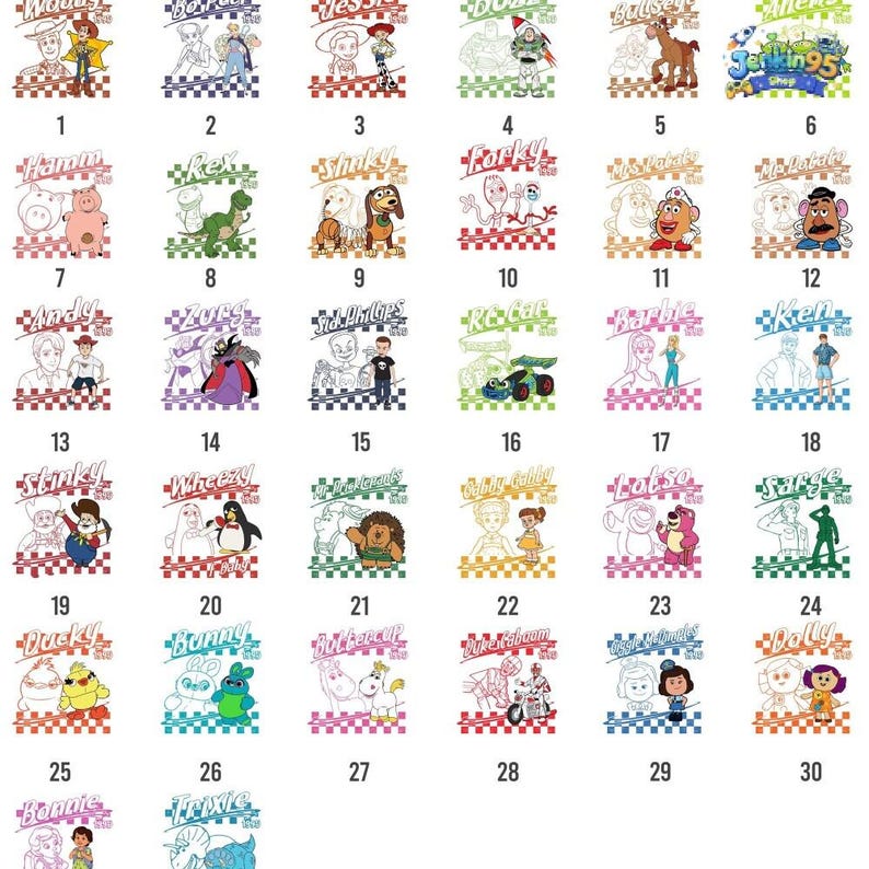 Retro Disneyland Pixar Toy Story All Characters Checkered Shirt, Woody, Buzz, Jessie, Bo Peep Shirt, Disneyland Matching Tee image 5