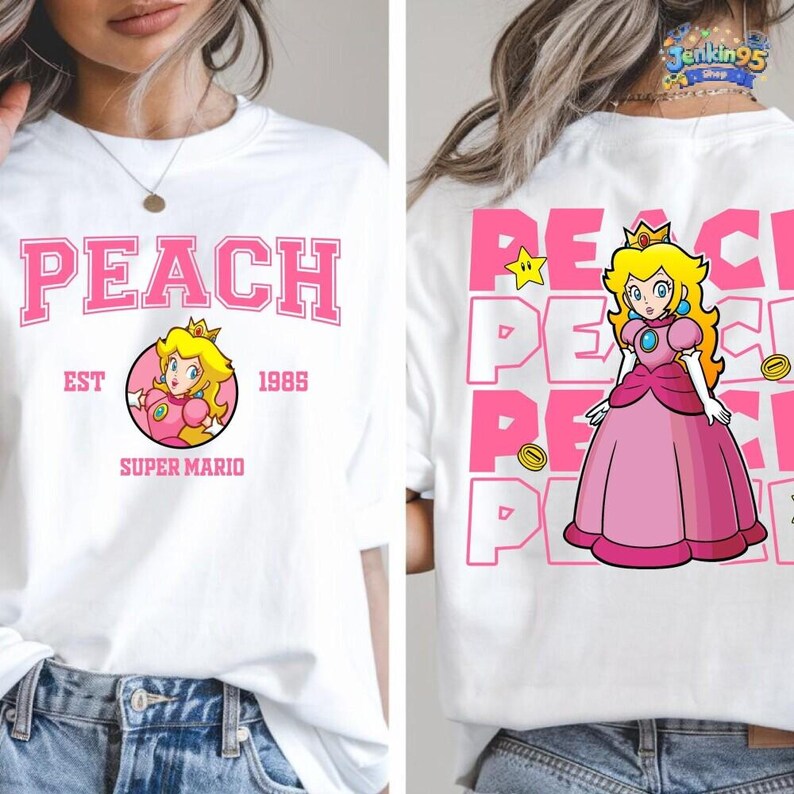 Super Mario Peach T-shirt, Disneyland Princess Peach Character, Disneyland Birthday Gift, Disneyland Shirt, Family Disneyland Trip Tees image 2