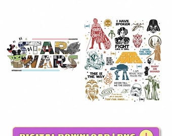 Disneyland StarWars Png, Kids Cool StarWars, StarWars Characters Png, Starwars Family Trip Png Gift, Digital Download