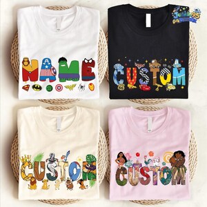 Personalized Name Disneyland Family Trip Shirt, Walt Disneyworld Shirt, Disneyland Family Matching Tee, Disneyland characters shirt image 2