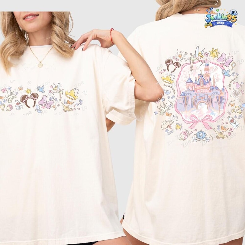 Comfort Color Disneyland Coquette Bow Floral Castle Shirt, Best Day Ever Tee, Walt Disneyland Princess T-shirt Disneyland Shirt immagine 3