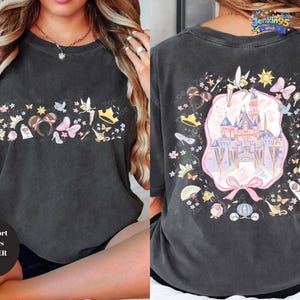 Comfort Color Disneyland Coquette Bow Floral Castle Shirt, Best Day Ever Tee, Walt Disneyland Princess T-shirt Disneyland Shirt immagine 4