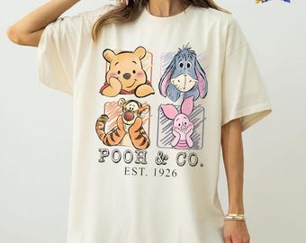Comfort Colors Winnie the Pooh and Friends Shirts, Retro Pooh And Co 1926 Disneyland Tee, Tigger Piglet Eeyore, Disneyland Family Trip