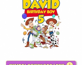 Custom Toy Story Birthday Name, Editable Toy Story PNG, Toy Story Custom Logo Name, Logo Canva Template, Birthday Shirt