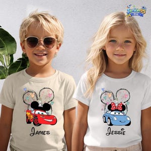 Disneyland Cars Couple Matching Shirt, McQueen And Sally Matching Shirts, Disneyland Trip Cars Shirt, Cars Movie Shirt, Disneyland Cars Tee image 2