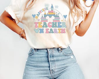 Disneyland Happiest Teacher On Earth Shirt, Disneyland Teacher Back To School Tee, Castle First Day of School Shirt, Teacher Gifts
