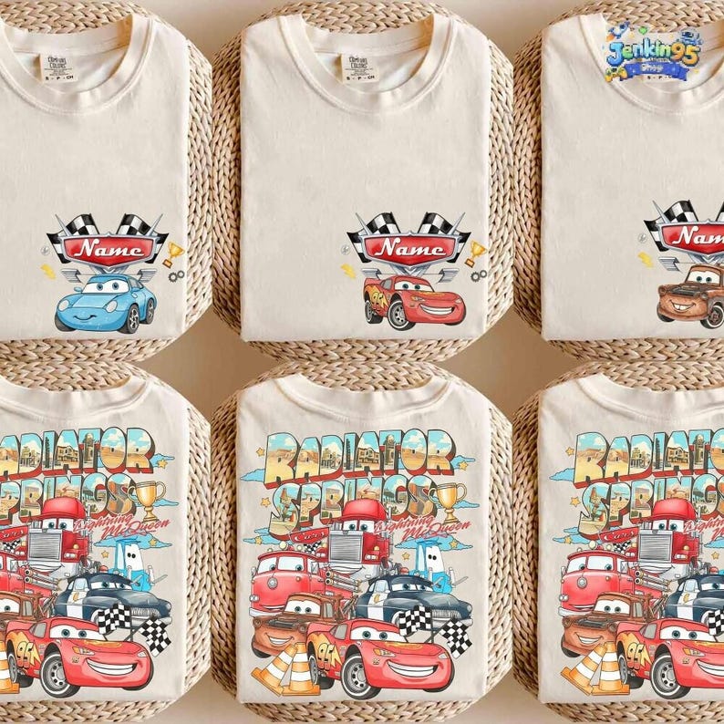 Custom Disneyland Cars Shirt, Pixar Lightning McQueen Tee, Tow Mater, Doc Hudson, Radiator Springs Shirt, Disneyland Family Trip, Disneyland afbeelding 1