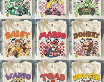 All Characters Super Mario Retro Shirt, Mario Water color Nintendo World Family Group Shirt, Super Mario Birthday Trip Gifts, Epic universe