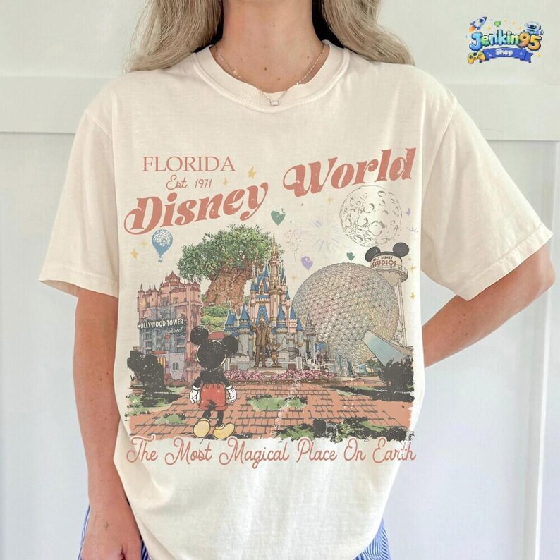 Vintage Mickey Disneyworld Comfort Colors Shirt, Retro Mickey And Friends Shirts, Walt Disneyworld Tee, Disney 2026 Trip Disney Vacation Tee image 3