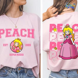 Super Mario Peach T-shirt, Disneyland Princess Peach Character, Disneyland Birthday Gift, Disneyland Shirt, Family Disneyland Trip Tees image 1