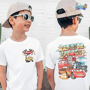 Custom Disneyland Cars Shirt, Pixar Lightning McQueen Tee, Tow Mater, Doc Hudson, Radiator Springs Shirt, Disneyland Family Trip, Disneyland afbeelding 4