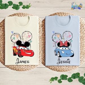 Disneyland Cars Couple Matching Shirt, McQueen And Sally Matching Shirts, Disneyland Trip Cars Shirt, Cars Movie Shirt, Disneyland Cars Tee image 1