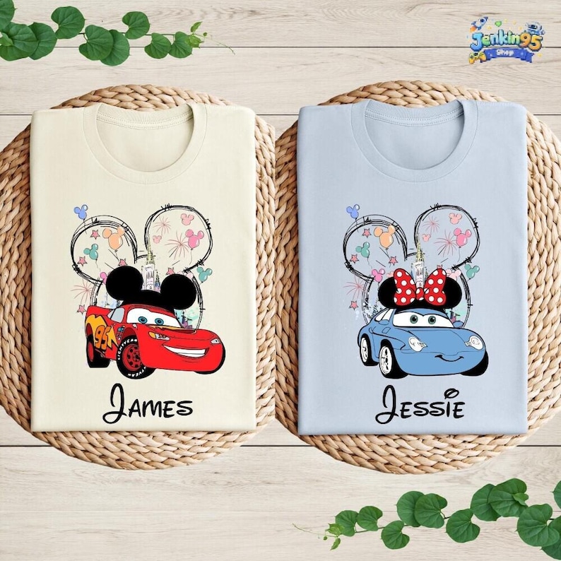 Disneyland Cars Couple Matching Shirt, McQueen And Sally Matching Shirts, Disneyland Trip Cars Shirt, Cars Movie Shirt, Disneyland Cars Tee image 1