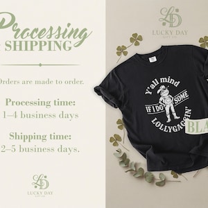 Black t-shirt with "Y'all mind if I do some lollygaggin'" text and frog graphic.