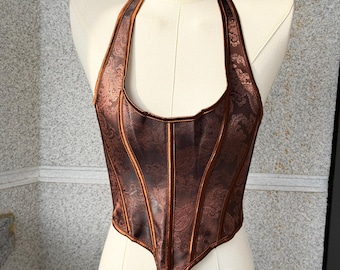 Romantisch haltercorset topje backless veterbustier handgemaakt bloemencorset Grote maten tot 6XL Gothic Fairycore Rose korset cadeau voor haar