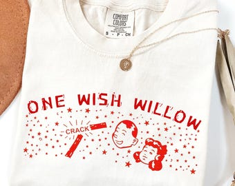 Comfort Colors® Retro Vintage Graphic Shirt Cute Nostalgic Tee Aesthetic Magic Wish Top Trendy Y2K Graphic Tee  One Wish Willow Unisex Shirt