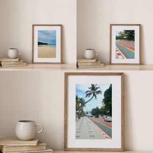 Tropical Wall Art Set of 3, Thailand Beach Print, Palm Tree Poster, Aesthetic Travel Photography, Printable Wall Decor Digital Download