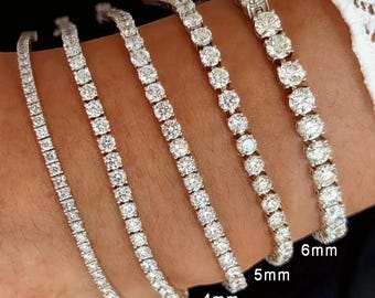 Tennis Bracelet With Gold And Silver Plating For Women, Iced Out CZ Diamond Chain Bracelets Jewelry Anniversary Birthday Mothers day Gifts