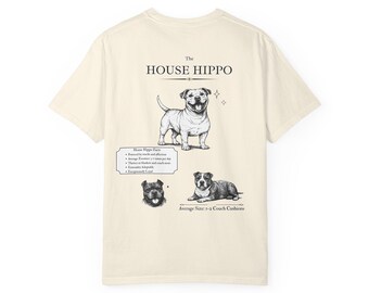 The House Hippo Illustration T-Shirt | Vintage Dog Portraits