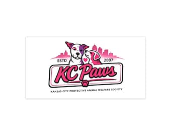 KC Paws logo bumper sticker | Dog rescue decal, Kansas City animal welfare