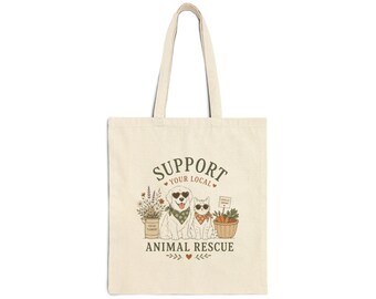 Support Your Local Animal Rescue Tote Bag | Cute Pet Illustration