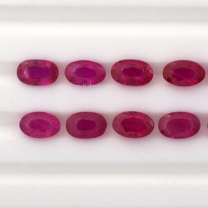 AAA Burmese Ruby Gemstone: Natural Oval Faceted Loose Stone (3x4mm-4x6mm)