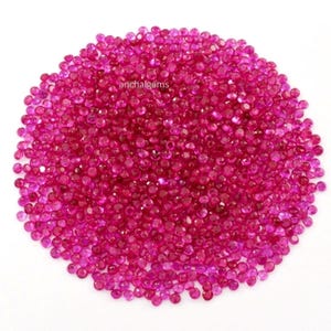 AAA Burmese Red Ruby: 1.9-2.5mm Round Faceted Gemstone