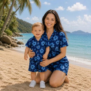 Mother and Son Matching Hawaiian Outfits - Etsy