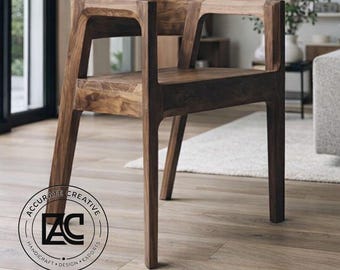 Taburete de mostrador de madera maciza, taburete de bar moderno y minimalista de madera.